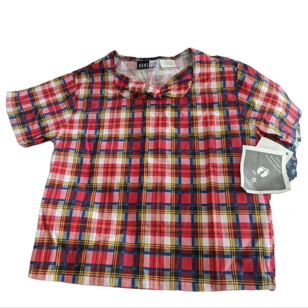 Hang Ten‎ vintage red flannel plaid short sleeve shirt  NWT